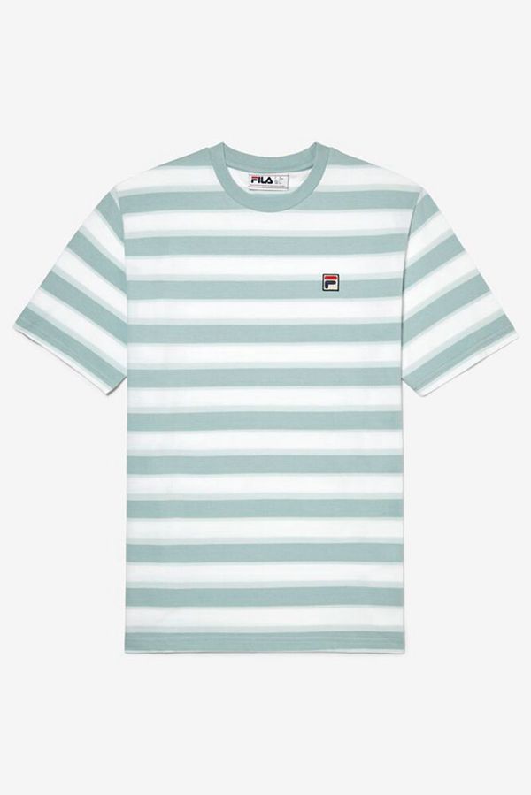 Camisetas Fila Homem Azuis/Branco - Fila Pietersite Striped En Portugal,COHI-42156